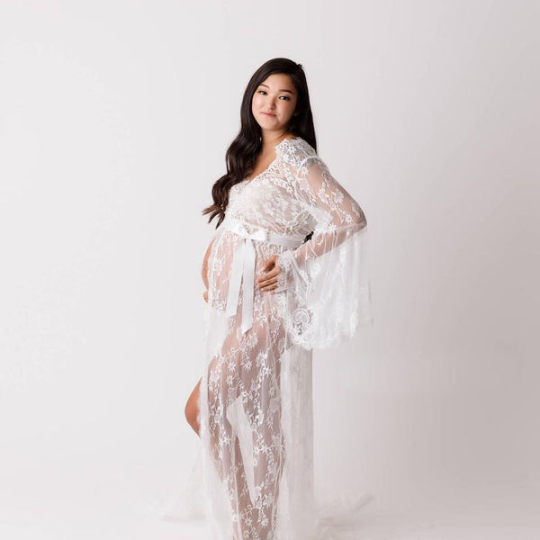 Maxi Lace Robe – Lavish Glow Maternity